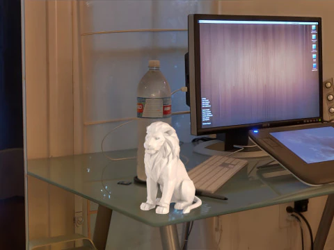 Low Poly Lion Statue STL 3D print model 3D Model