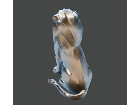 Low Poly Lion Statue STL 3D print model 3D Модель