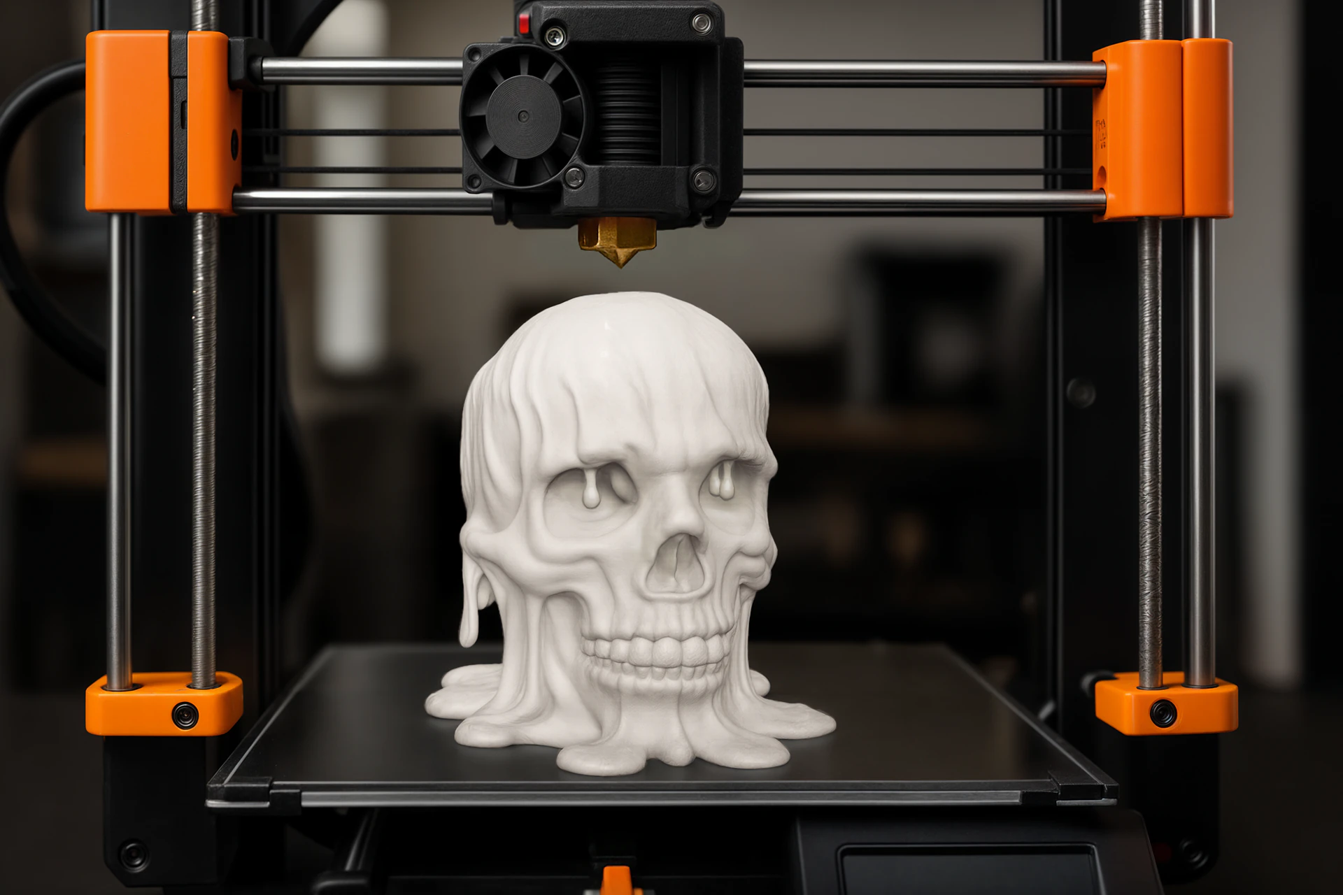Melting Skull for Printing Horror Decorative Sculpture 3D print model 3D Print Model .c4d .max .obj .3ds .fbx .stl .blend