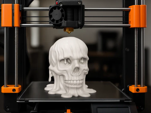 Cr&acirc;ne fondant pour l'impression d'une sculpture d&eacute;corative d'horreur mod&egrave;le d'impression 3D Modèles 3D en vedette