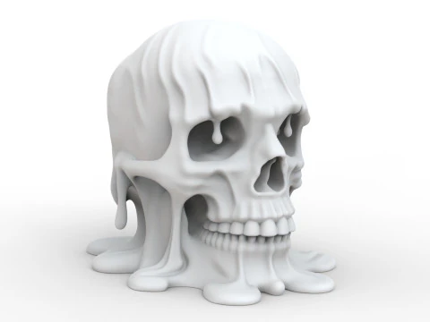 Melting Skull for Printing Horror Decorative Sculpture 3D print model 3D Print Model