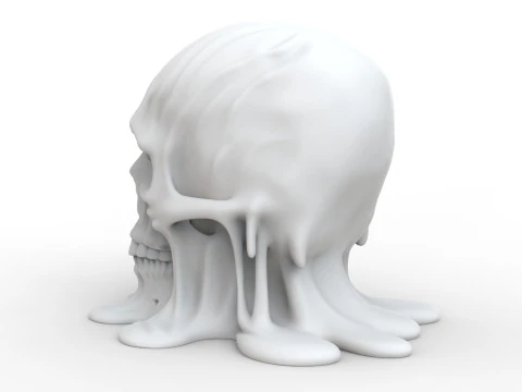 Melting Skull for Printing Horror Decorative Sculpture 3D print model 3D Print Model