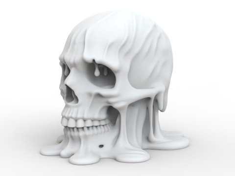 Melting Skull for Printing Horror Decorative Sculpture 3D print model Model Cetak 3D