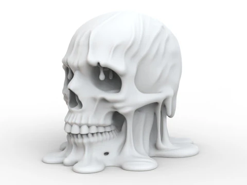 Melting Skull for Printing Horror Decorative Sculpture 3D print model 3D Print Model