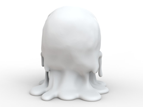 Melting Skull for Printing Horror Decorative Sculpture 3D print model Model Cetak 3D