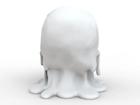 Melting Skull for Printing Horror Decorative Sculpture 3D print model 3D Print Model