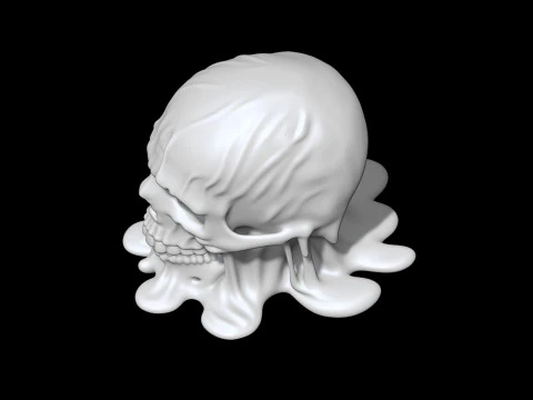Melting Skull for Printing Horror Decorative Sculpture 3D print model 3D Print Model
