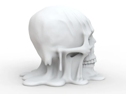 Melting Skull for Printing Horror Decorative Sculpture 3D print model 3D Print Model