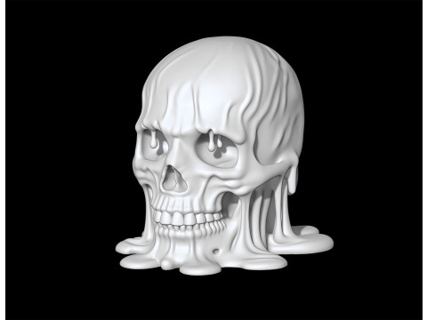 Melting Skull for Printing Horror Decorative Sculpture 3D print model Model Cetak 3D