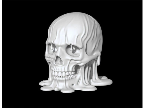 Melting Skull for Printing Horror Decorative Sculpture 3D print model 3D Print Model