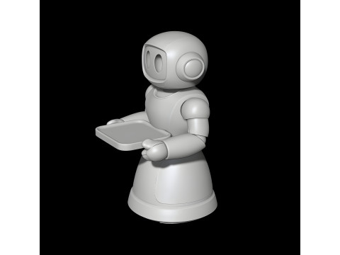Robot Waiter STL File 3D print model Model Cetak 3D