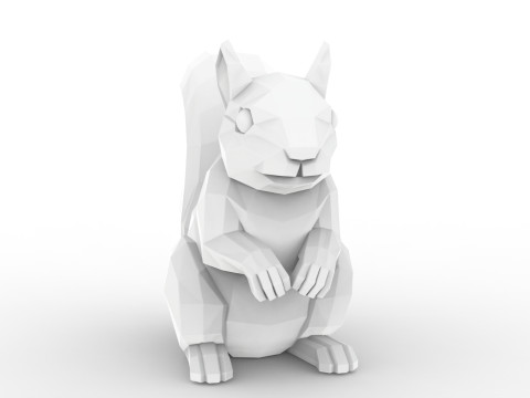 Low Poly Squirrel Geometric Print STL 3D print model Model Cetak 3D