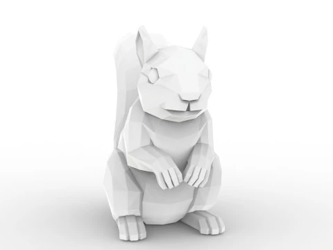 लो पॉली स्क्विरेल जियोमेट्रिक प्रिंट एसटीएल 3डी प्रिंट मॉडल 3D प्रिंट मॉडल