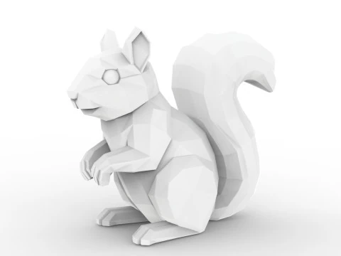 लो पॉली स्क्विरेल जियोमेट्रिक प्रिंट एसटीएल 3डी प्रिंट मॉडल 3D प्रिंट मॉडल