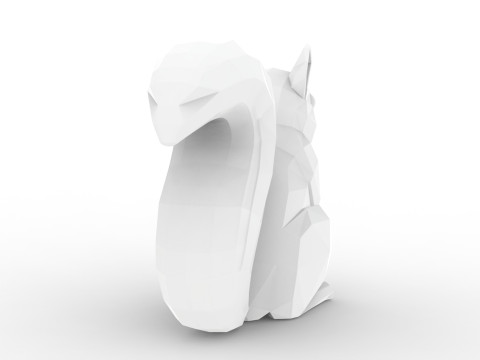 Low Poly Squirrel Geometric Print STL 3D print model Model Cetak 3D