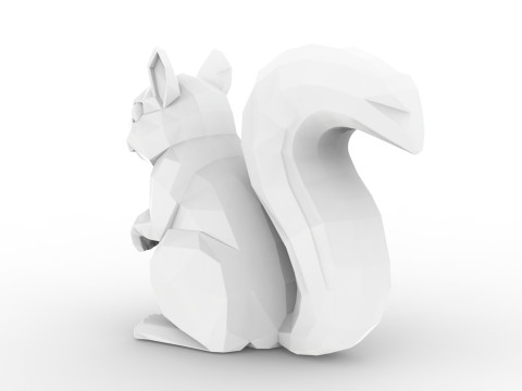 Low Poly Squirrel Geometric Print STL 3D print model Model Cetak 3D