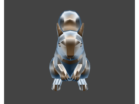 Low Poly Squirrel Geometric Print STL 3D print model Model Cetak 3D