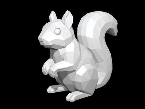 Low Poly Squirrel Geometric Print STL 3D print model Model Cetak 3D