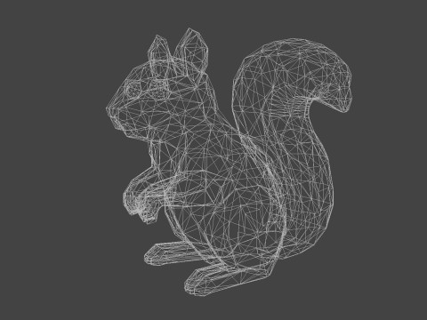 Low Poly Squirrel Geometric Print STL 3D print model Model Cetak 3D