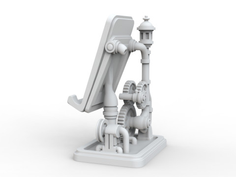 Steampunk Phone Stand 3D print model 3D प्रिंट मॉडल