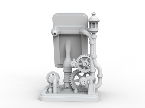 Steampunk Phone Stand 3D print model 3D प्रिंट मॉडल