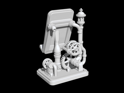 Steampunk Phone Stand 3D print model 3D प्रिंट मॉडल