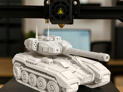Tank STL 3D Printable Battle Combat Tank 3D print model Modèles 3D en vedette