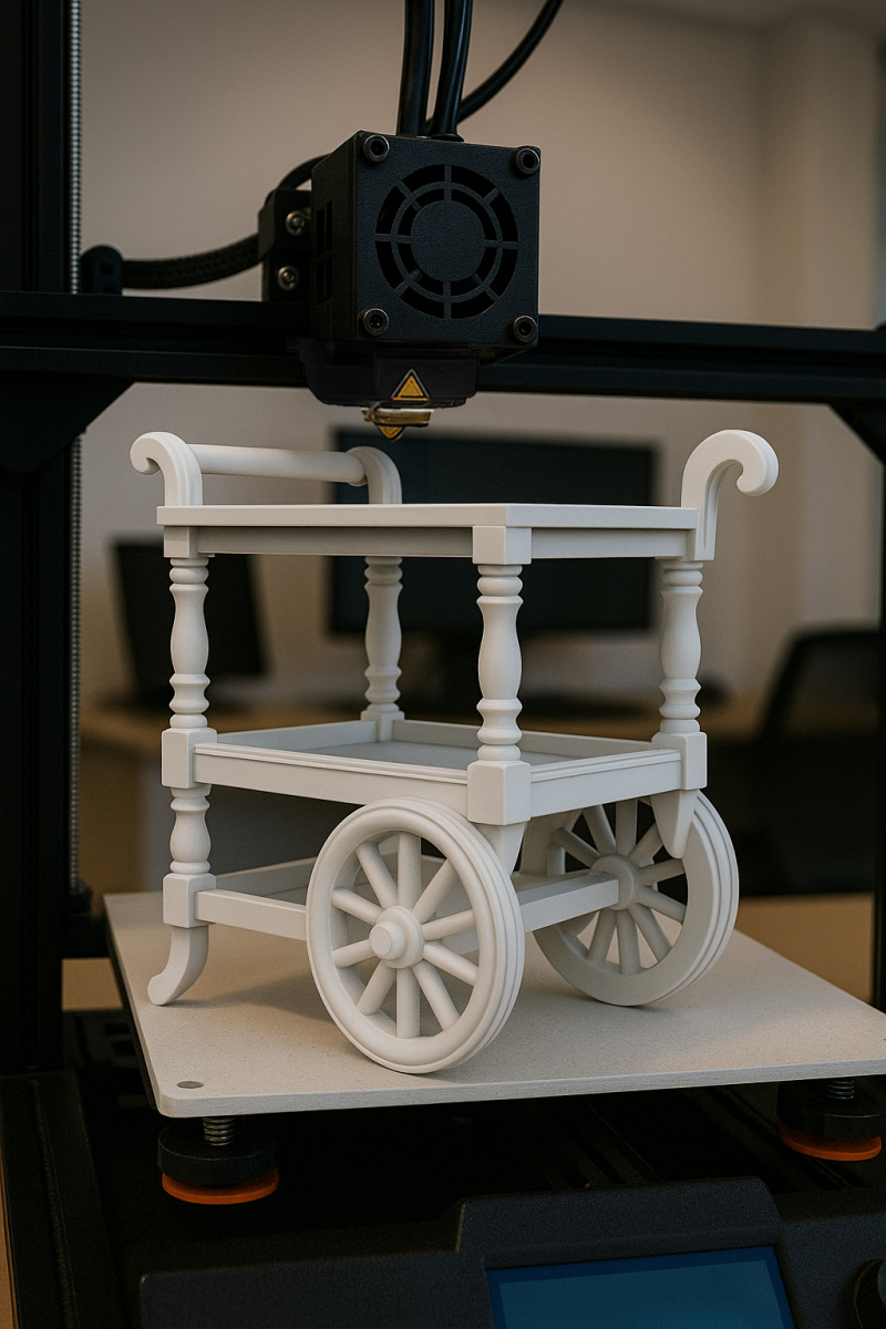 Tea Cart 3D Print Miniature Furniture Three Tier STL 3D print model Model Cetak 3D .c4d .max .obj .3ds .fbx .stl .blend 