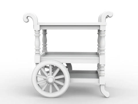 Carrello da t&egrave; Stampa 3D Mobili in miniatura Modello di stampa 3D STL a tre livelli Modello di stampa 3D