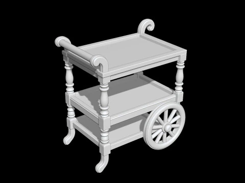 Carrello da t&egrave; Stampa 3D Mobili in miniatura Modello di stampa 3D STL a tre livelli Modello di stampa 3D