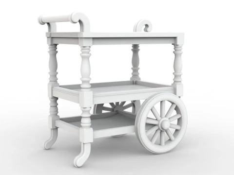 Carrello da t&egrave; Stampa 3D Mobili in miniatura Modello di stampa 3D STL a tre livelli Modello di stampa 3D