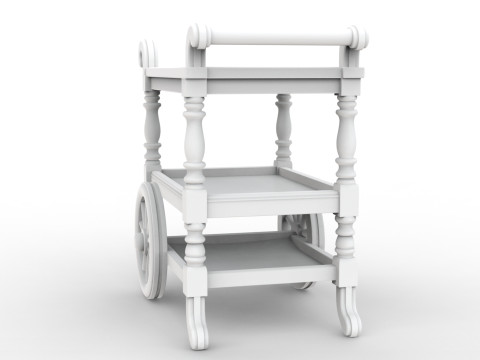 Tea Cart 3D Print Miniature Furniture Three Tier STL 3D print model Model Cetak 3D