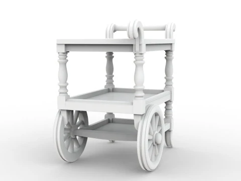 Carrello da t&egrave; Stampa 3D Mobili in miniatura Modello di stampa 3D STL a tre livelli Modello di stampa 3D