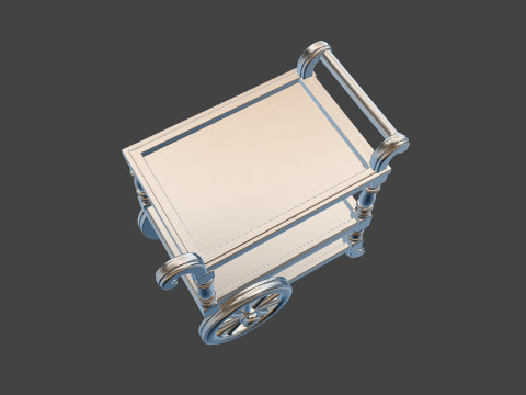 Tea Cart 3D Print Miniature Furniture Three Tier STL 3D print model Model Cetak 3D