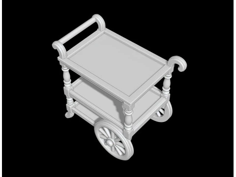 Carrello da t&egrave; Stampa 3D Mobili in miniatura Modello di stampa 3D STL a tre livelli Modello di stampa 3D