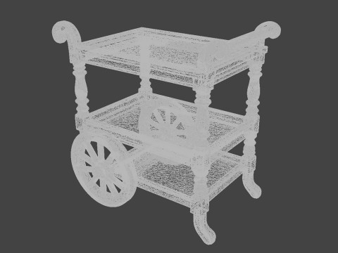 Tea Cart 3D Print Miniature Furniture Three Tier STL 3D print model Model Cetak 3D