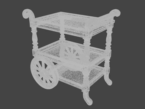 Carrello da t&egrave; Stampa 3D Mobili in miniatura Modello di stampa 3D STL a tre livelli Modello di stampa 3D