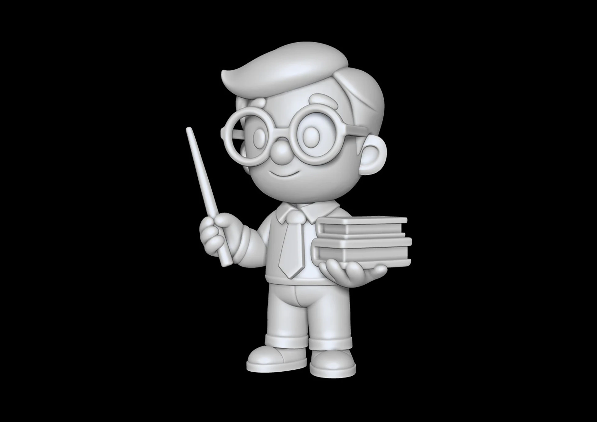 Teacher Cartoon Character for Classroom Themes 3D print model 3D Print Model .c4d .max .obj .3ds .fbx .stl .blend
