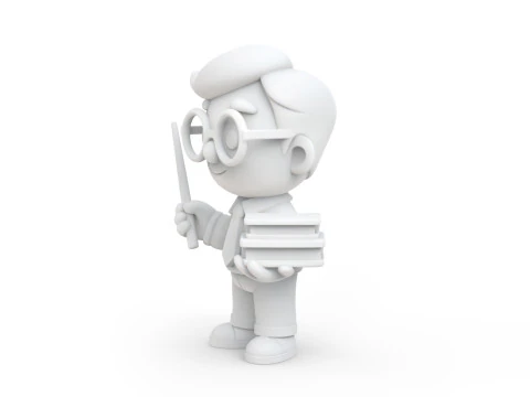 Teacher Cartoon Character for Classroom Themes 3D print model 3D Print Model