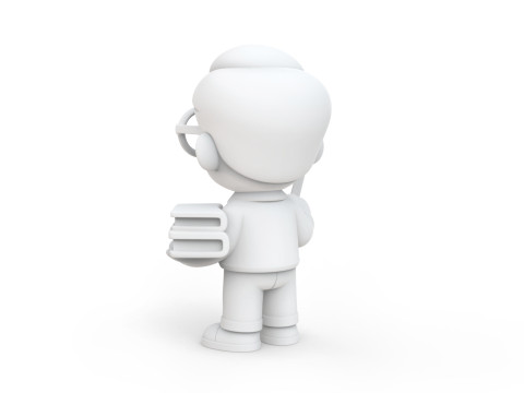 Teacher Cartoon Character for Classroom Themes 3D print model 3D 打印模型