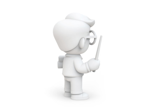 Teacher Cartoon Character for Classroom Themes 3D print model 3D 打印模型