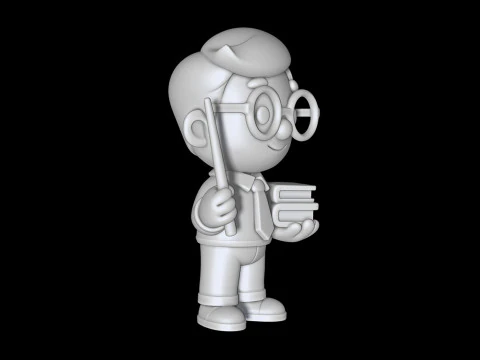 Teacher Cartoon Character for Classroom Themes 3D print model 3D Print Model