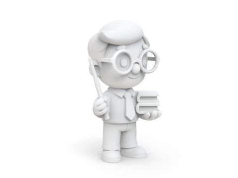 Teacher Cartoon Character for Classroom Themes 3D print model 3D Print Model