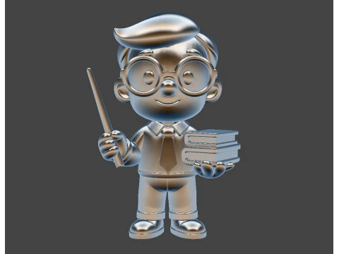 Teacher Cartoon Character for Classroom Themes 3D print model 3D Print Model