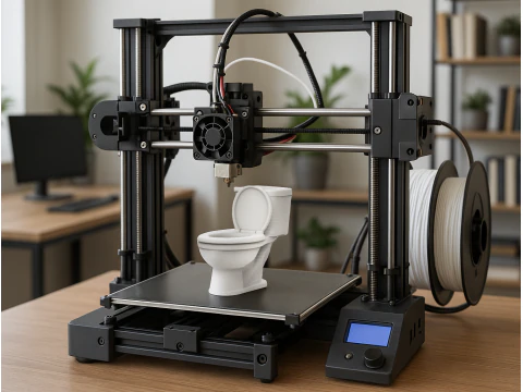 漫画トイレ 3D プリント STL 3D プリントモデル 3Dプリントモデル