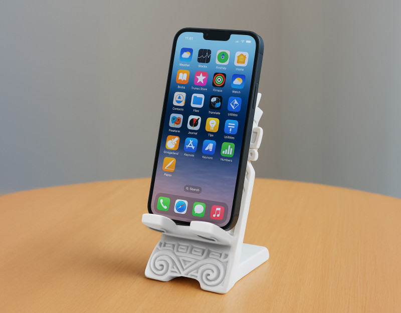 Tribal Aztec Phone Stand 3D Print Desk Holder STL 3D print model 3D 打印模型 .c4d .max .obj .3ds .fbx .stl .blend 