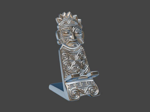 Suporte de telefone tribal asteca Suporte de mesa de impress&atilde;o 3D STL Modelo de impress&atilde;o 3D Modelo de Impressão 3D