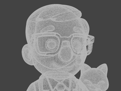 Veterinarian Cartoon Character with Cat for Printing 3D print model 3D 打印模型