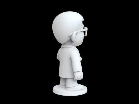 Veterinarian Cartoon Character with Cat for Printing 3D print model 3D Print Model