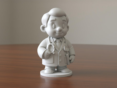 Cartoon Doctor 3D Printable 3D print model 3Dプリントモデル
